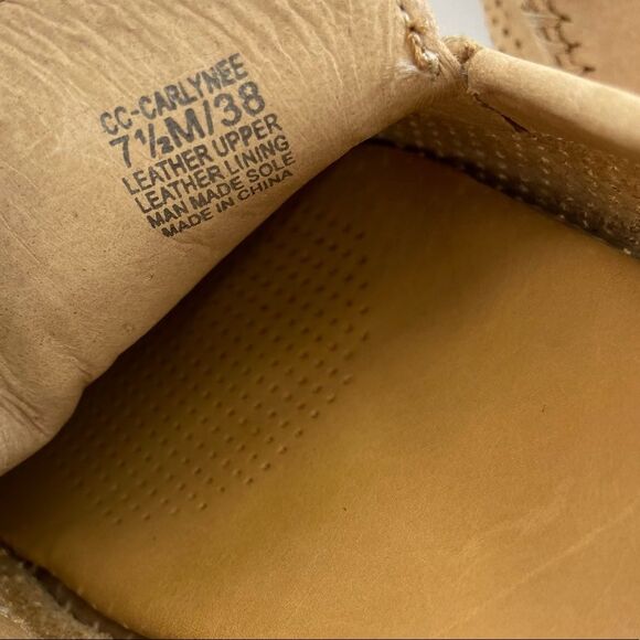 Corso Como Carlynee Tan Leather Slip On Perforated Casual Loafers 7.5 - Picture 13 of 16